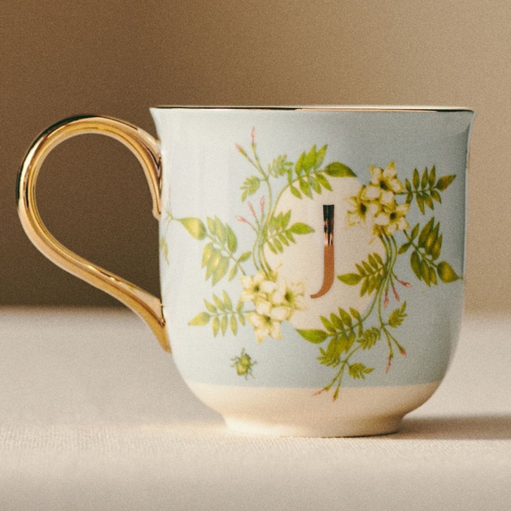 J Letter Lou Rota Nature Mugs